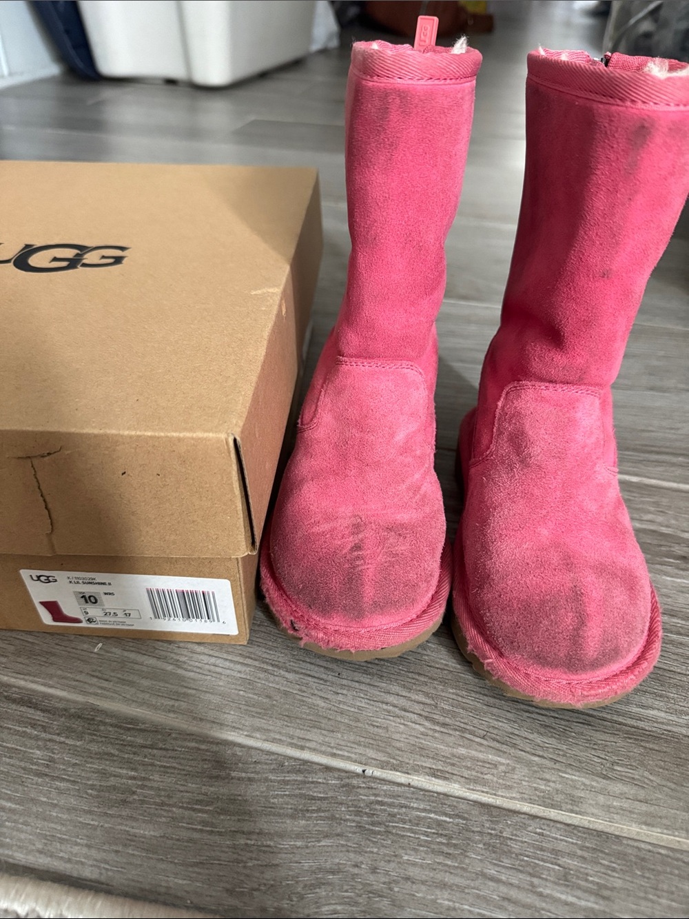 UGG Kids Tall Pink Suede Pull-On Boots